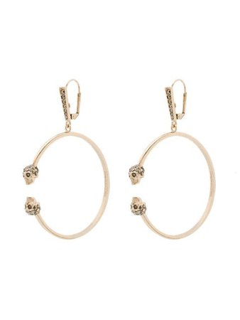 Alexander McQueen gold-tone crystal-embellished Hoop Earrings - Farfetch