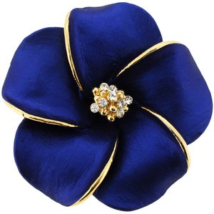 Blue Hawaiian Plumeria Flower Swarovski Crystal Pin Brooch And Pendant(Chain No Included) - Fantasyard Costume Jewelry & Accessories