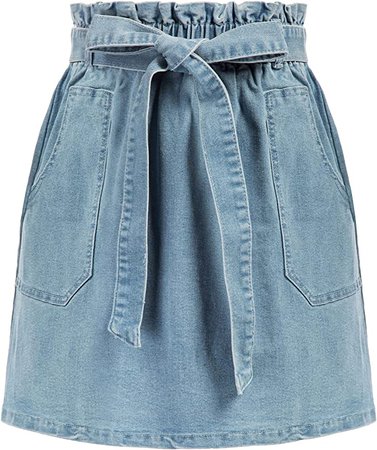 Amazon.com: KANCY KOLE Women's Casual High Waist A Line Skirt Paper Bag Elastic Waist Short Skirt with Pockets S-XXL : Clothing, Shoes & Jewelry