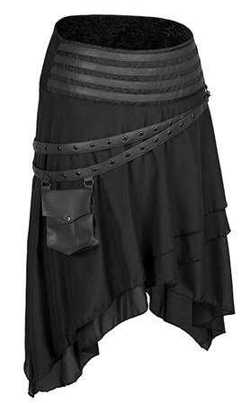 Alivila.Y Fashion Corset Womens Brown Steampunk Gothic Skirt Victorian Pirate Skirts at Amazon Women’s Clothing store