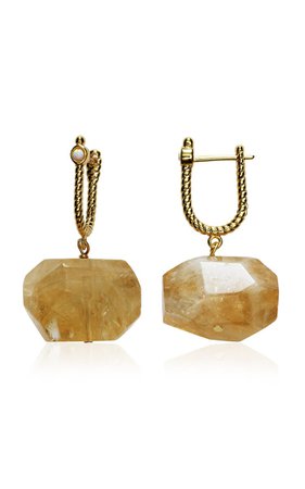 Anni Lu Rocky 18k Gold-Plated Brass Quartz Earrings