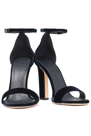 Midnight blue Velvet sandals | Sale up to 70% off | THE OUTNET | VICTORIA BECKHAM | THE OUTNET