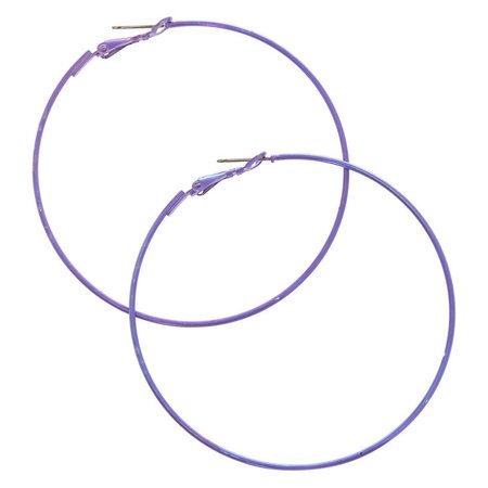 Purple Hoop Earings
