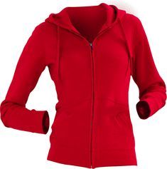 Made by Johnny Women's Active Fleece Zip Up Hoodie Sweater Jacket RED, Size:Medium