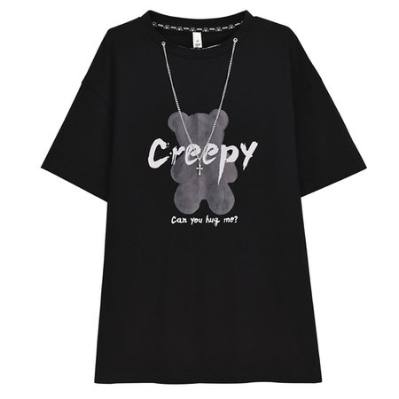 Ladies Punk Creepy Black n White Graphic T-Shirt | Juwas