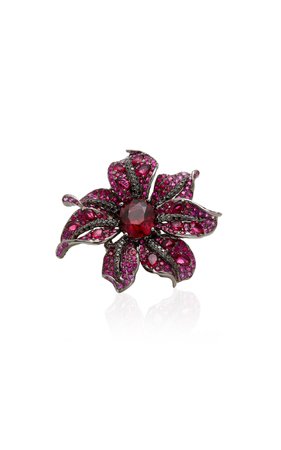 Crimson Garden Lily Ring by Wendy Yue | Moda Operandi