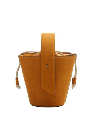 MANGO Leather bucket bag