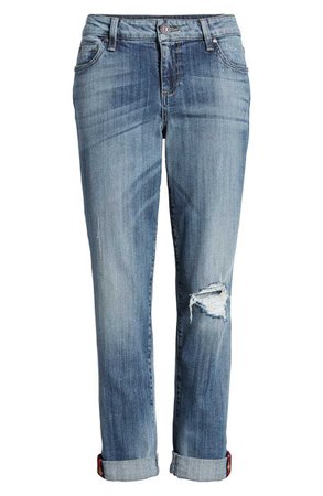 KUT from the Kloth Catherine Ripped Boyfriend Jeans (Fondly) (Regular & Petite) | Nordstrom