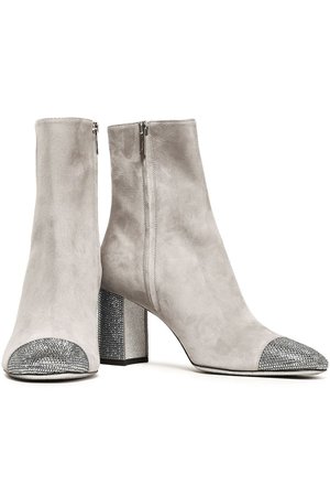 Stone Crystal-embellished suede ankle boots | Sale up to 70% off | THE OUTNET | RENE' CAOVILLA | THE OUTNET