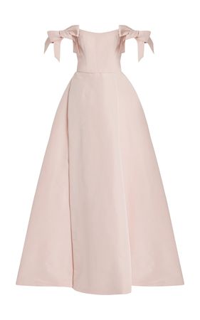 Bow-Detailed Silk Faille Off-The-Shoulder Gown By Monique Lhuillier | Moda Operandi