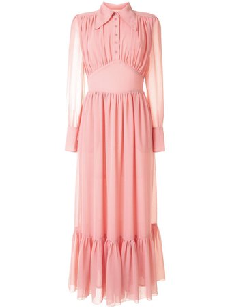 Shop pink Karen Walker Botanist's tiered maxi dress with Express Delivery - Farfetch