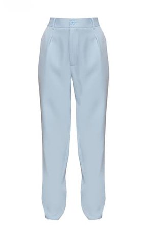 Pale Blue Woven Straight Leg Trousers | PrettyLittleThing USA