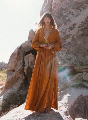 WILD HEART OCHRE EARTH DRESS by A Perfect Nomad / Dresses | Young British Designers