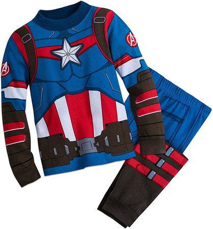 Amazon.com: Marvel Captain America Costume PJ PALS for Boys Size 5 Multi: Clothing