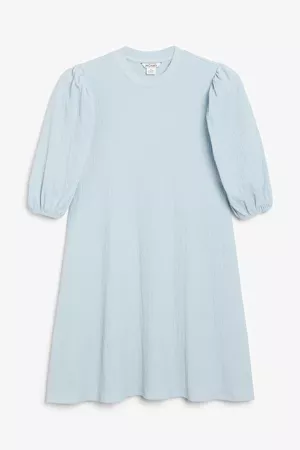 Puff sleeve mini dress - Light blue - Mini dresses - Monki WW