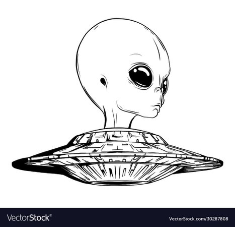 Aliens and ufo objects and design elements Vector Image
