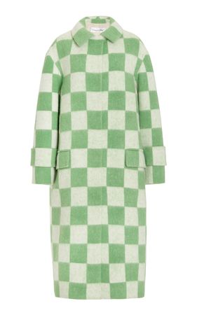 Double-Face Checkered Wool-Blend Coat By Oscar De La Renta | Moda Operandi