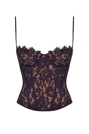Clothing : Tops : 'Mila' Night Shade Lace Underwired Corset