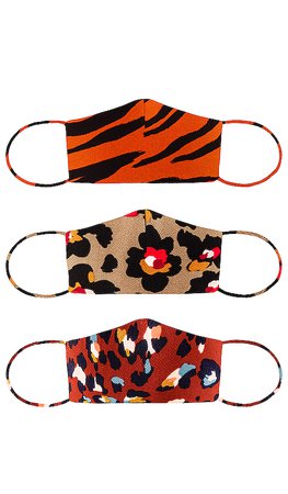 Lovers + Friends 3 Pack Protective Face Mask in Animal Multi | REVOLVE
