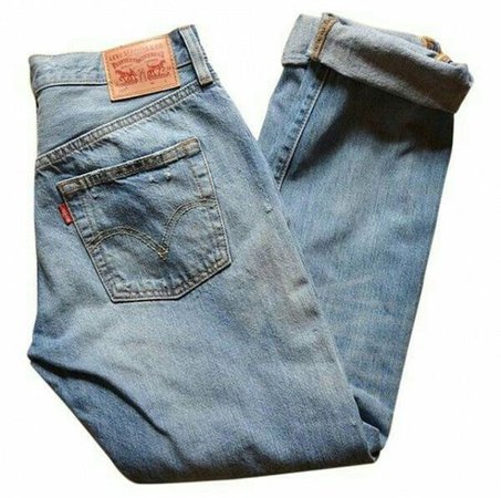 Folded Cuffed Light Denim Jeans