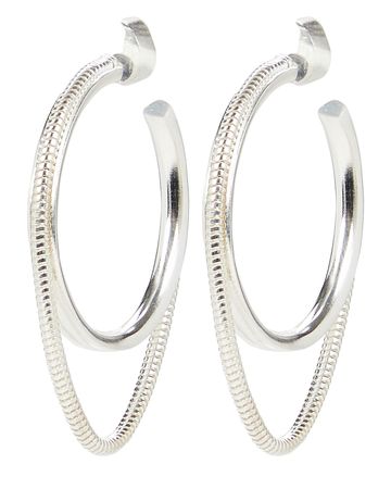 Maggoosh Twinkler Hoop Earrings In Silver | INTERMIX®
