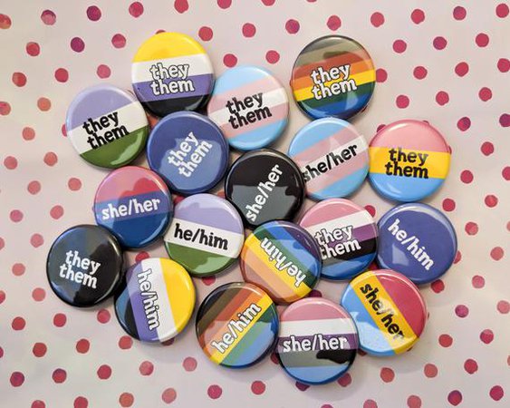 Pronoun pins They Them He She pronoun badges | Etsy