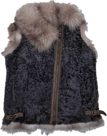 brunello cucinelli sleeveless turned sheepskin fox fur jacket