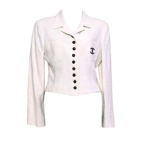 Chanel White Linen blazer
