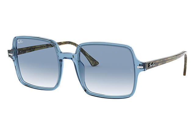 Ray-Ban SQUARE II RB1973 Transparent Blue - Acetate - Light Blue Lenses - 0RB197312833F53 | Ray-Ban® USA