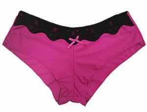 Fushia Sexy Ladies Model Seamless Underwear Factory Black Lace Briefs