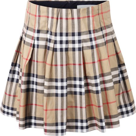 Burberry Girls Pleated Tartan Skirt