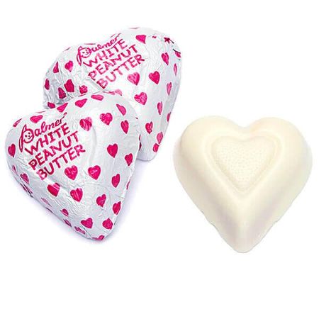 Palmer Valentine Foiled Peanut Butter Filled White Chocolate Hearts: 4LB Bag | Candy Warehouse