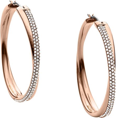 Amazon.com: Michael Kors Women's Silver Tone Whisper Hoop Earrings, SILVER GLITZ (Model: MKJ6000040): Clothing, Shoes & Jewelry