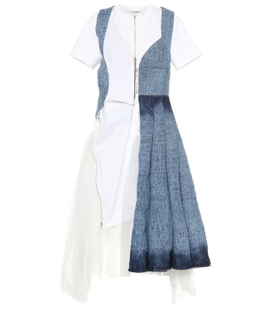 Denim And Tulle Midi Dress - Junya Watanabe | mytheresa