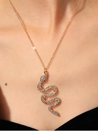 [30% OFF] [HOT] 2020 Rhinestone Snake Pendant Chain Necklace In GOLD | ZAFUL