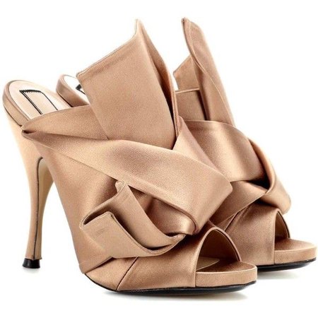 silk nude mules shoes