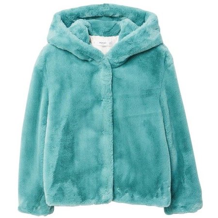 blue fur coat