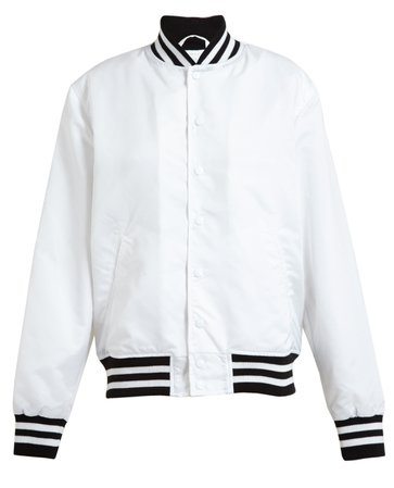 white & black bomber jacket