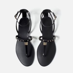 Zara studded flat sandals