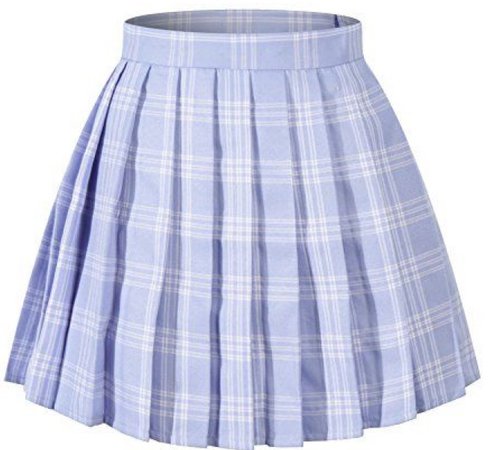 light blue pleated skirt