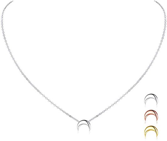 Sterling Silver Mini Moon Pendant Necklace
