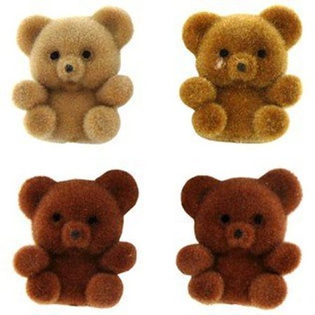 Miniature Assorted Brown Flocked Teddy Bears - MyToyTruck