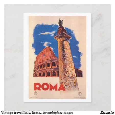 Vintage travel Italy, Rome - Postcard | Zazzle.com