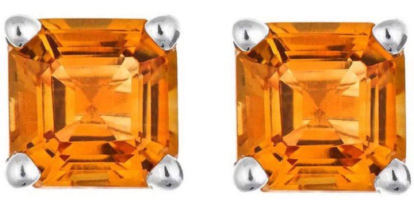 Orange Gemstone Stud Earrings