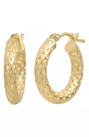 Bony Levy 14K Gold Textured Hoop Earrings | Nordstrom