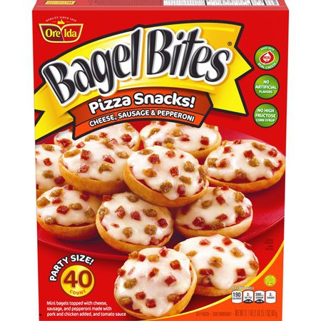 Bagel Bites Cheese, Sausage & Pepperoni Mini Pizza Bagel Frozen Snacks, 40 ct Box - Walmart.com - Walmart.com