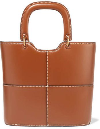 Andy Paneled Leather Tote - Tan