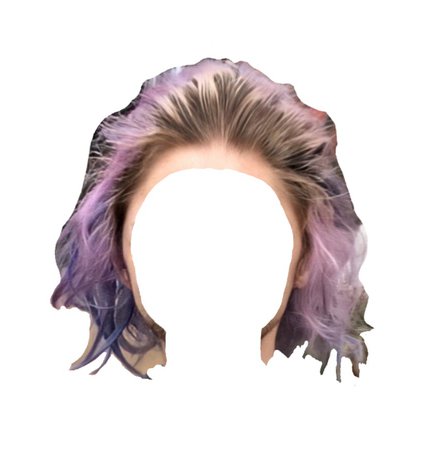 purple slicked back hair