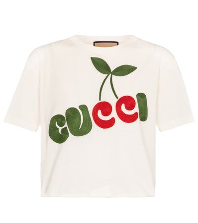 Gucci - T-shirt in cotone con ricami | Mytheresa