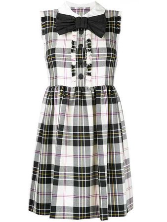 Miu Miu Plaid Gathered Dress $2,115 - Buy AW17 Online - Fast Global Delivery, Price